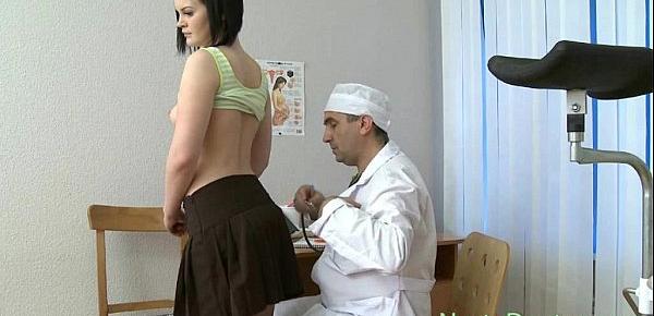 Old gynecologist inspects teen pussy